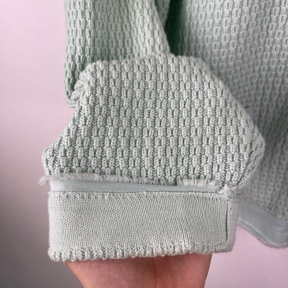 Vintage Talbots Mint Green Heavy Cotton Textured Knit Snap Button Jacket Size 3X - Picture 4 of 10